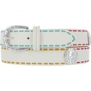 NWT Brighton White Leather Belt - 32”